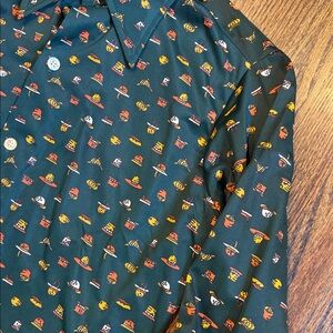 Patterned Button-Up Shirt Mens 16 1/2 large vintage